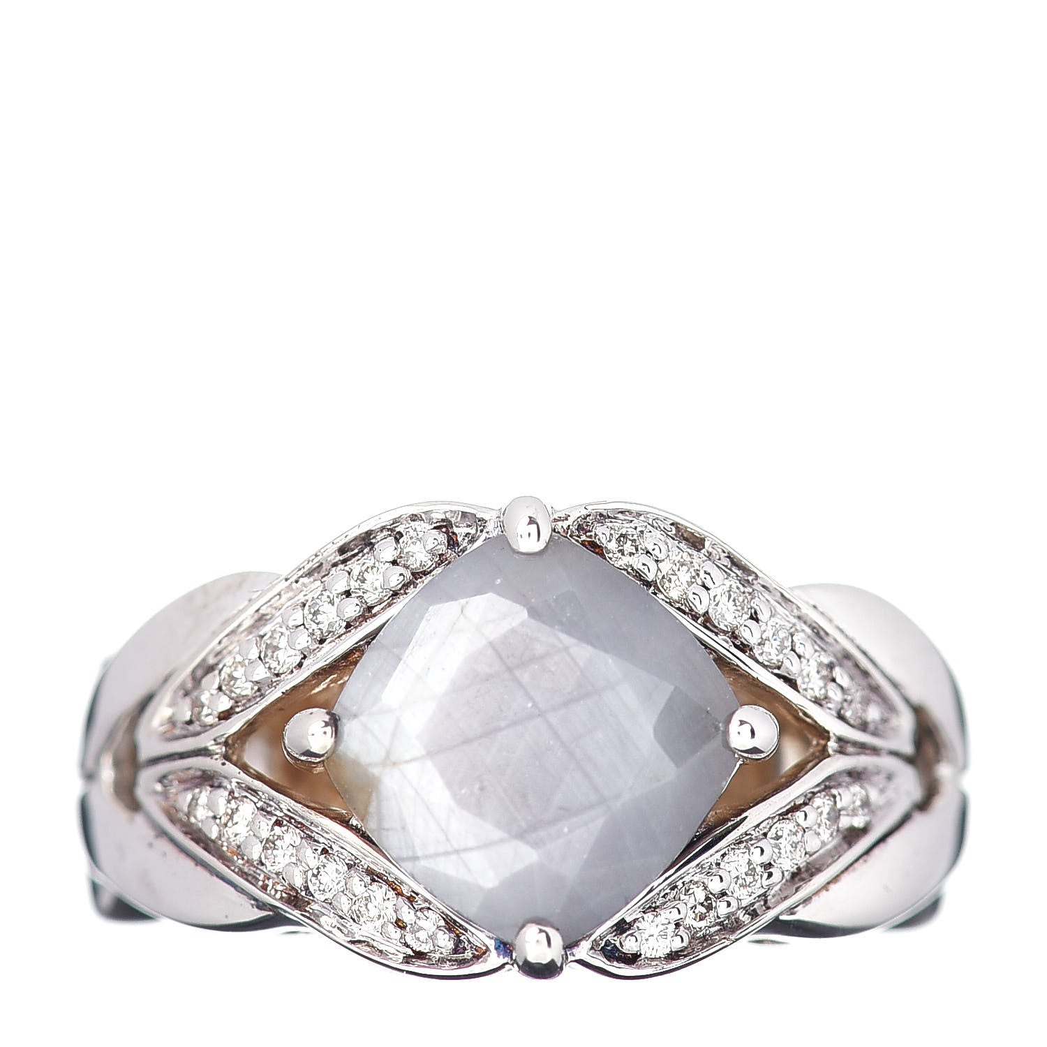 John Hardy JONH HARDY Sterling Silver Diamond Gray Sapphire Modern Chain Magic Cut Ring 54 7 1 of 5