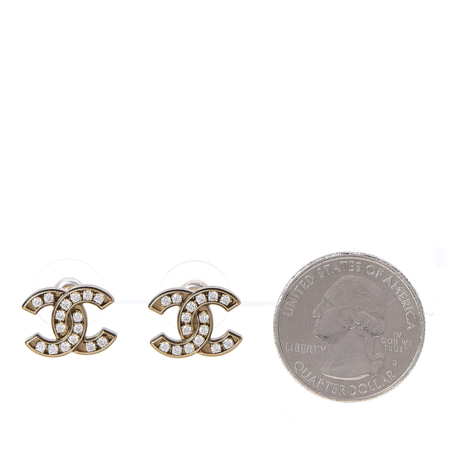 Crystal CC Earrings Gold