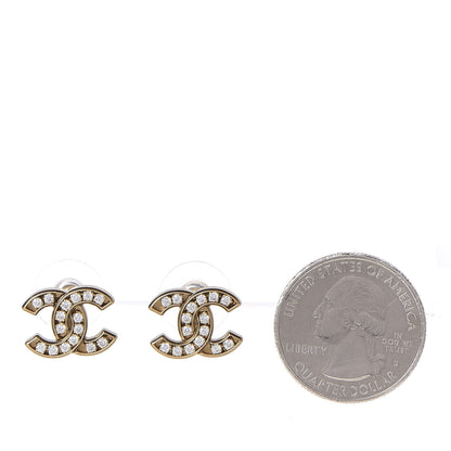 Chanel Crystal CC Earrings Gold 2 of 5