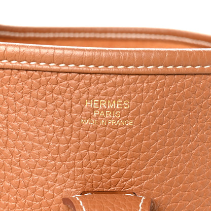 Hermes Taurillon Clemence Evelyne III PM Gold 6 of 10