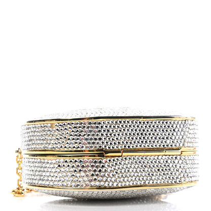 Judith Leiber Swarovski Crystal Minaudiere Clutch Gold Silver 3 of 7