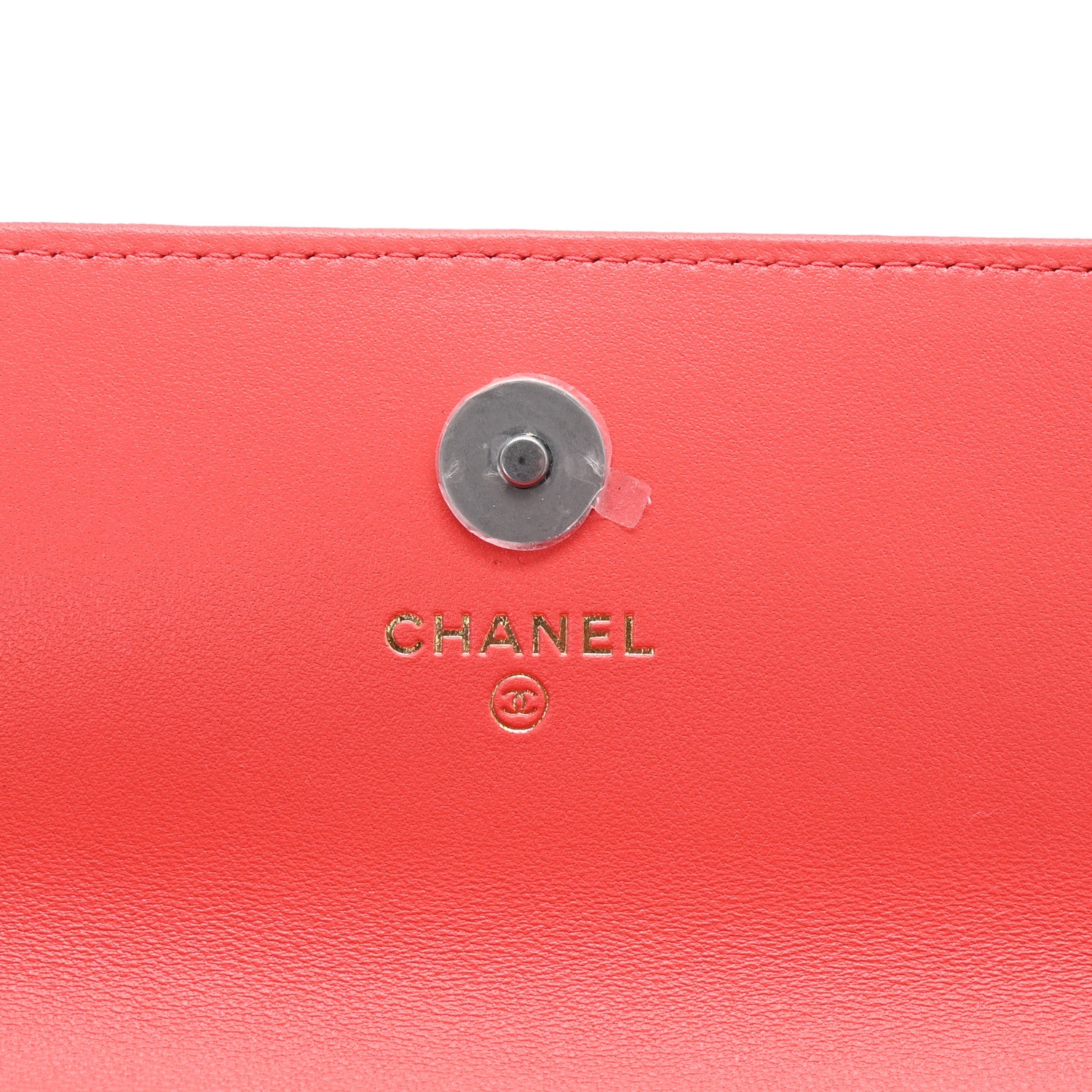 Chanel Lambskin Quilted Chanel 19 Flap Phone Holder With Chain Coral 6 of 11