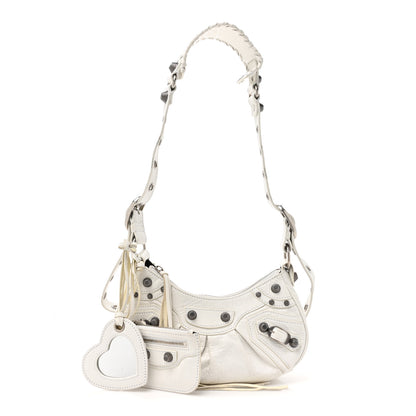 Balenciaga Agneau Arena Le Cagole Shoulder Bag XS Optic White 1 of 13