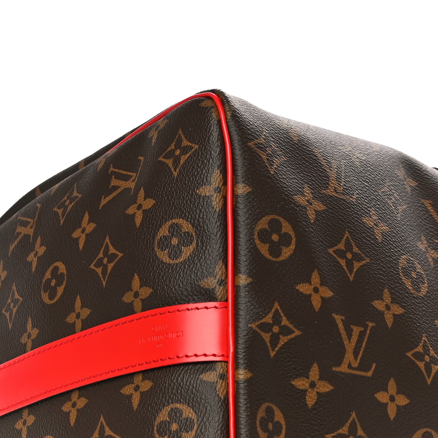 Calfskin Monogram Keepall Bandouliere 50 Coquelicot