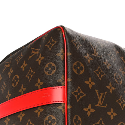 Louis Vuitton Calfskin Monogram Keepall Bandouliere 50 Coquelicot 9 of 13