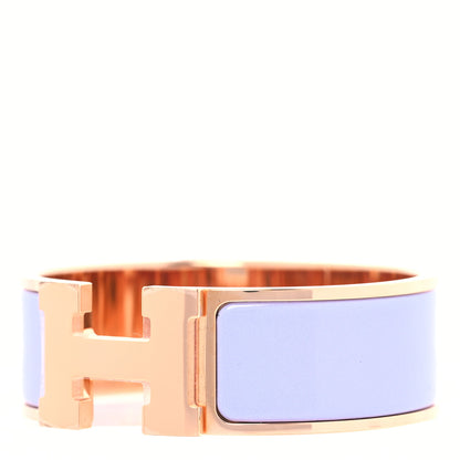 Hermes Enamel Wide Clic Clac H Bracelet PM Parme 3 of 5