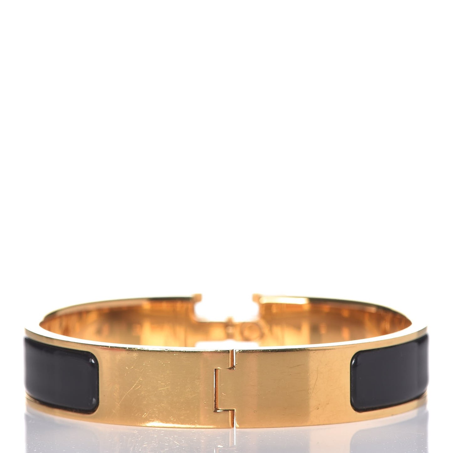 Enamel Narrow Clic Clac H Bracelet PM Black