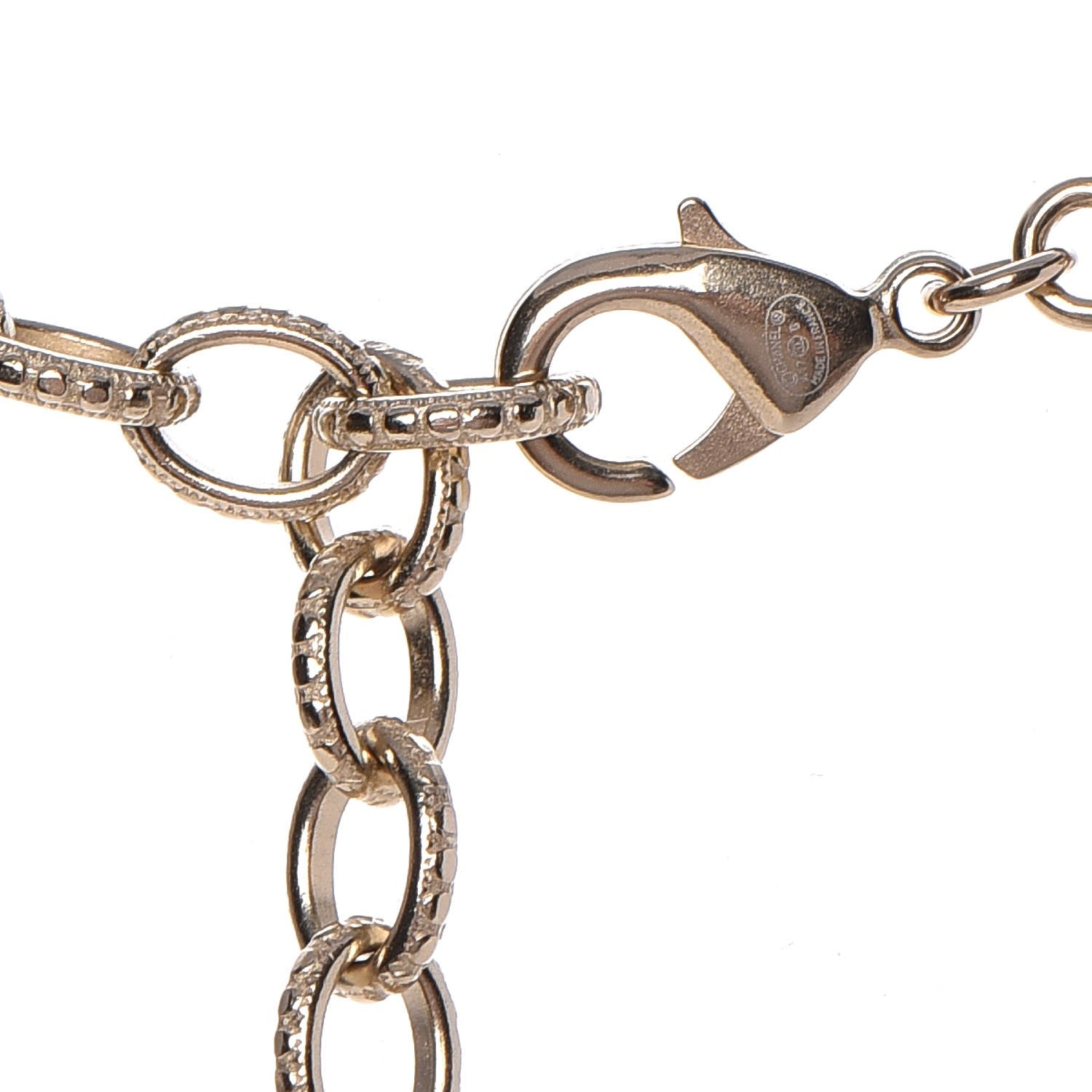 Chanel Metal Resin Pearl Star CC Necklace Gold 6 of 7