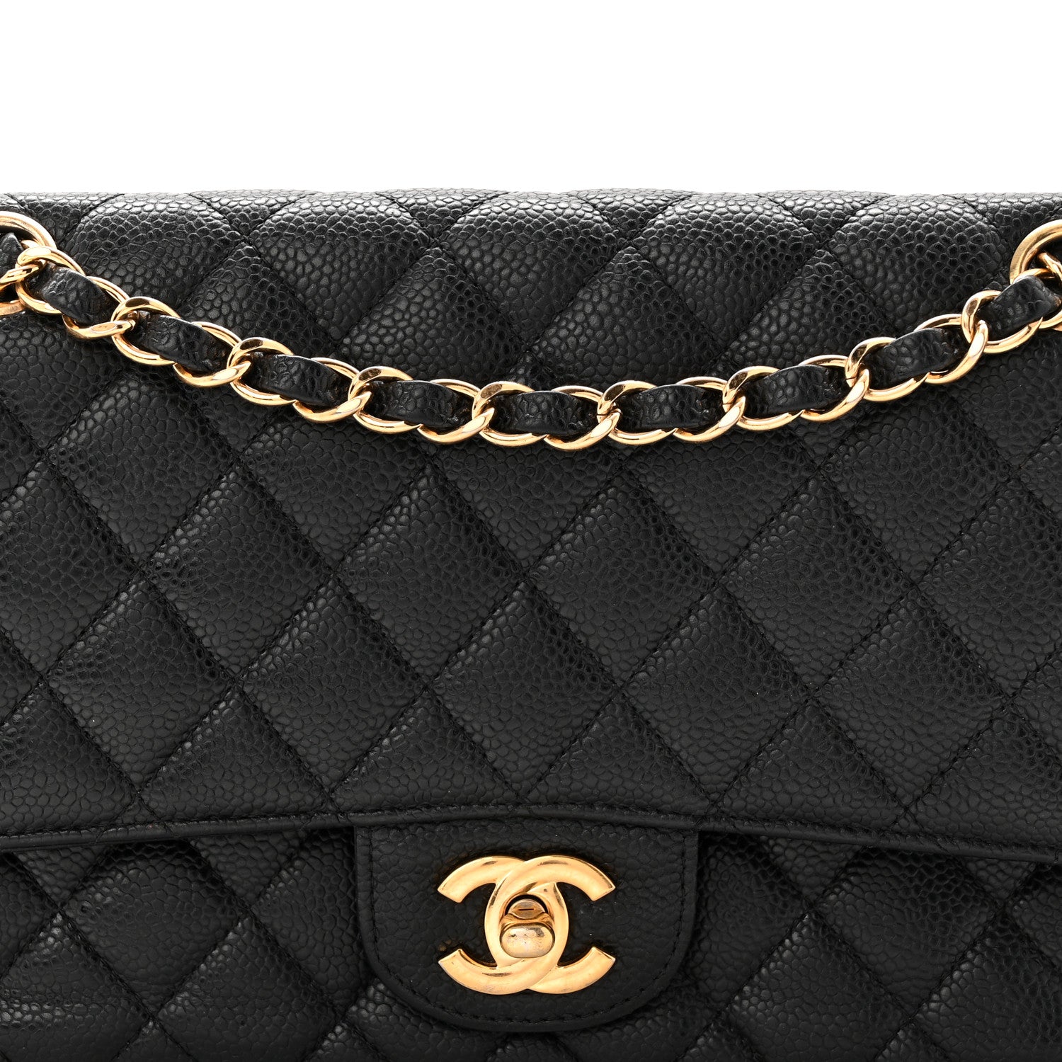 Chanel Caviar Quilted Medium Double Flap Black 8 of 10