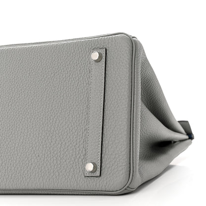 Hermes Togo Verso Birkin 35 Gris Mouette Bleu Agate 10 of 12