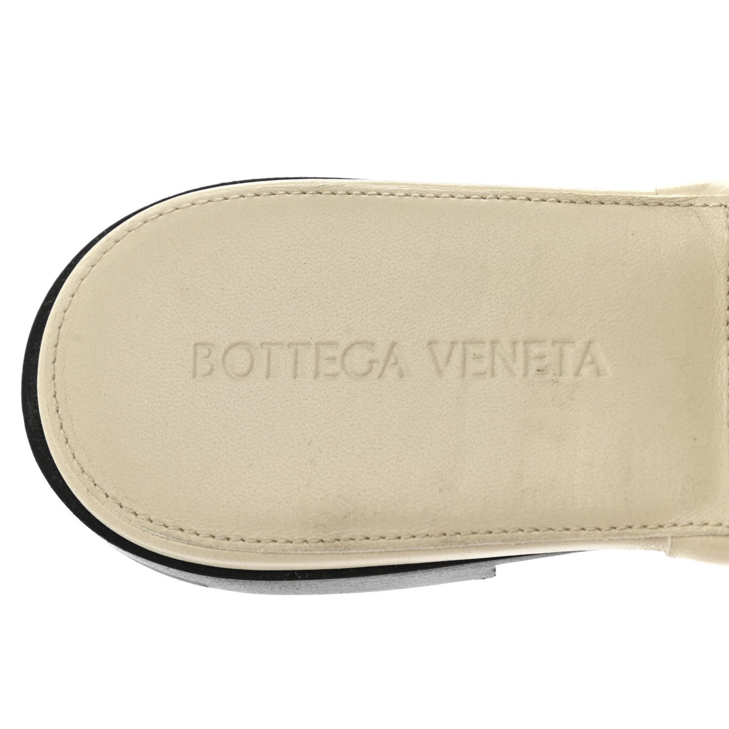 Nappa Quilted Rubber Lido Flat Sandals 36.5 Sea Salt