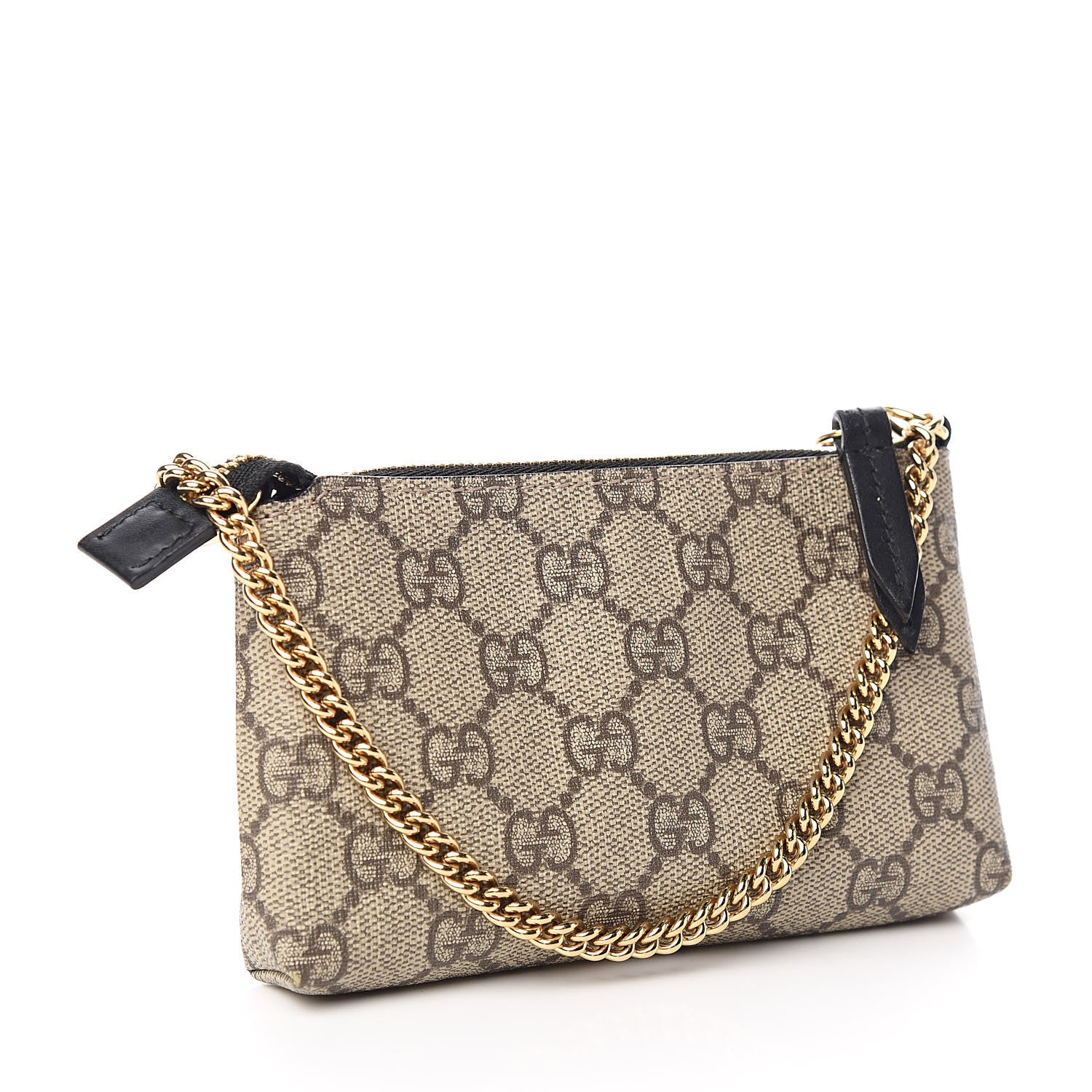 Gucci GG Supreme Monogram Mini Chain Bag Beige Black 3 of 8