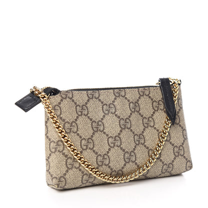 Gucci GG Supreme Monogram Mini Chain Bag Beige Black 3 of 8