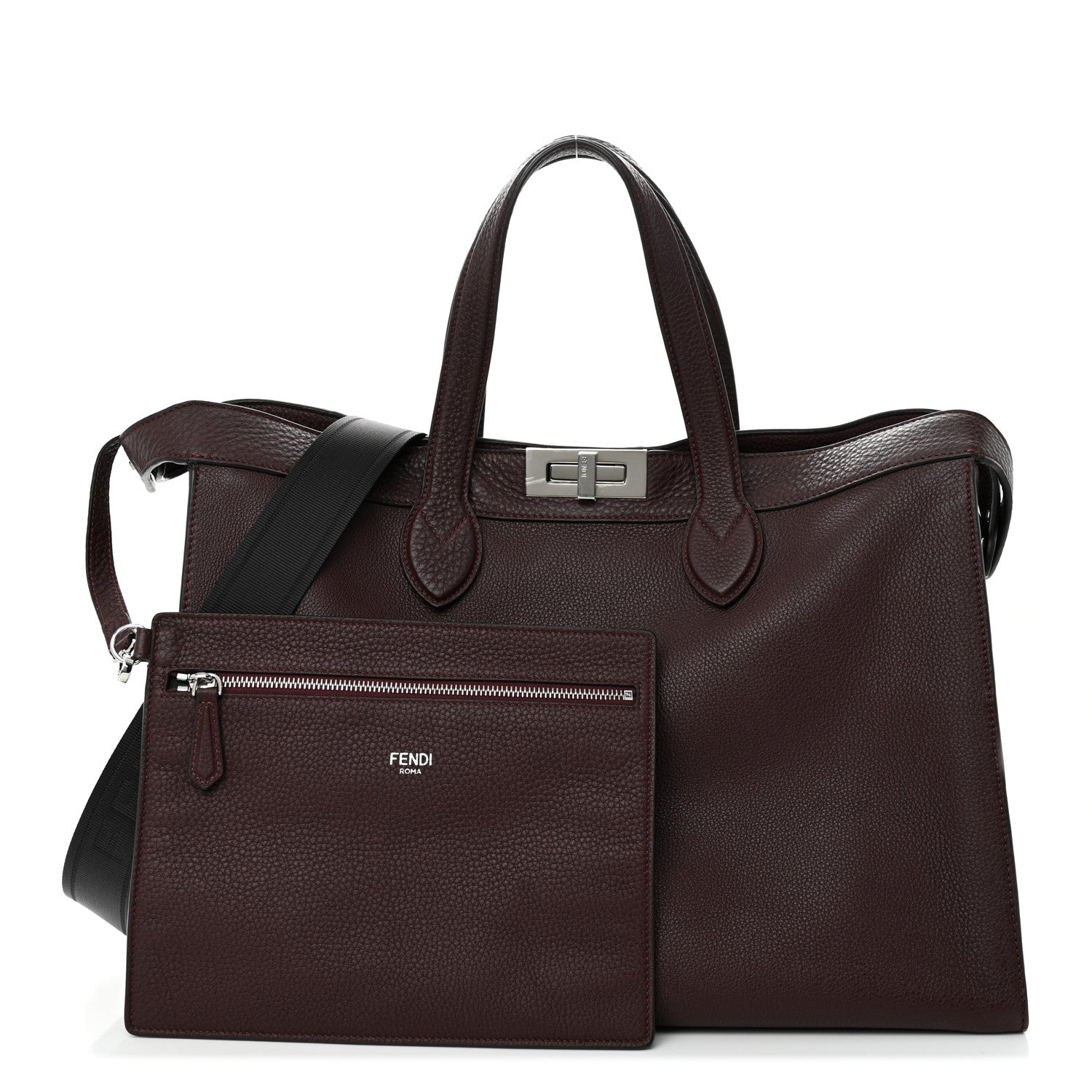 Fendi Cuoio Romano Peekaboo I SEE U Forty8 Satchel Granata 1 of 11