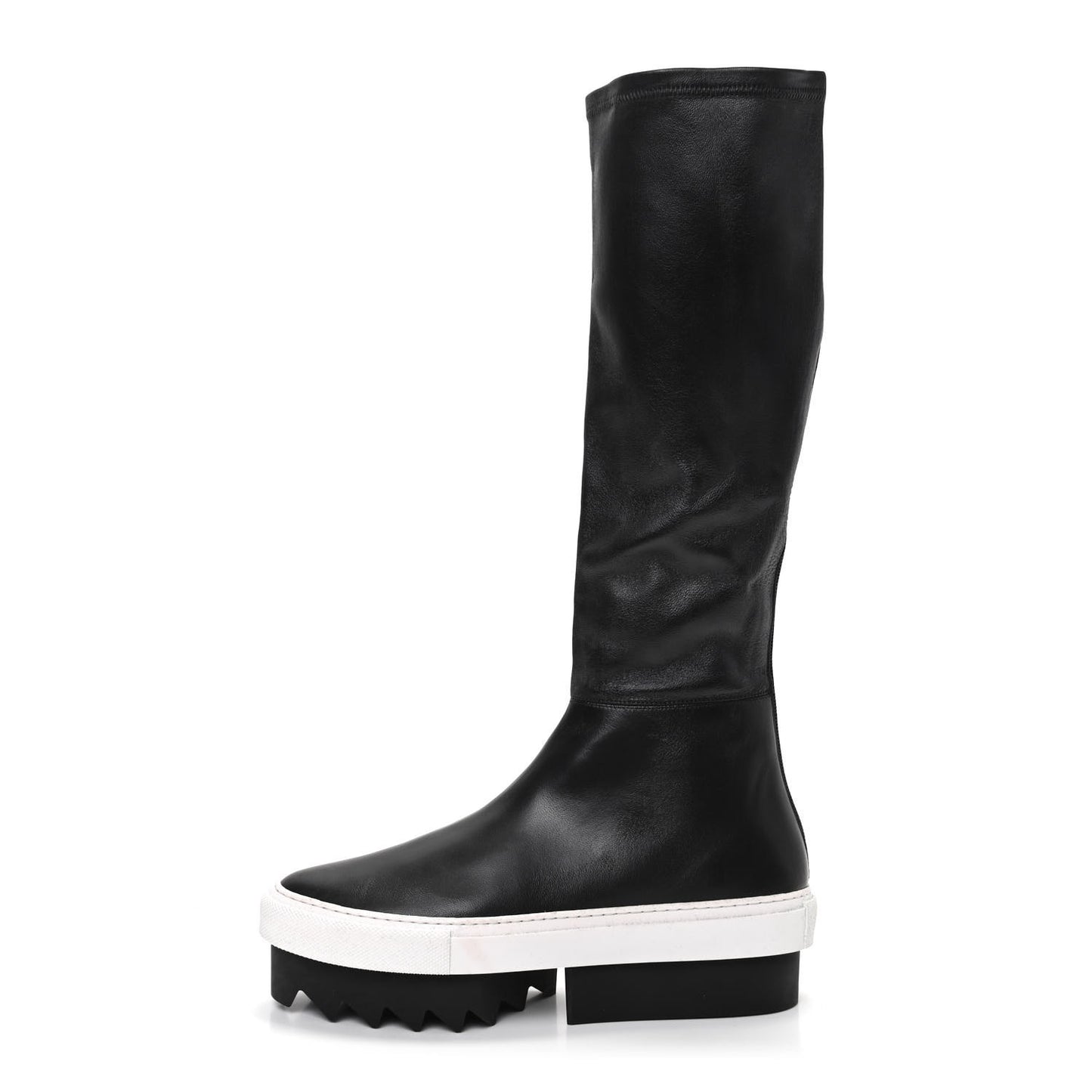 Lambskin Platform Knee Boots 37 Black
