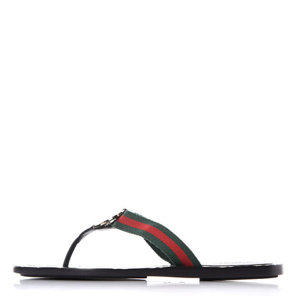 Gucci Nylon Guccissima Web Womens Thong Sandals 38.5 Green Red Black 1 of 8