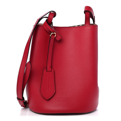 Burberry Calfskin Small Lorne Bucket Crossbody Red 1 of 4
