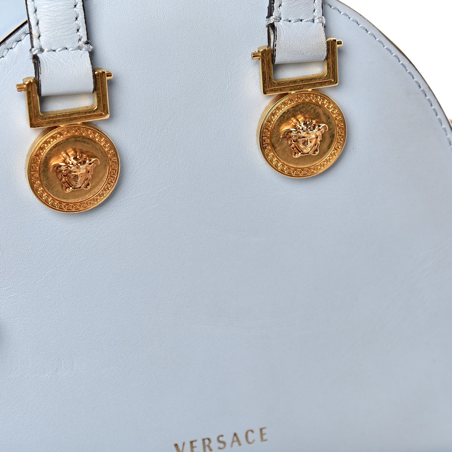 Calfskin Small Medallion Tribute Bowling Bag Blue