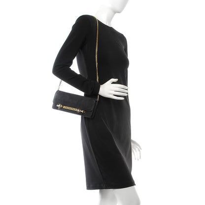 Gucci Suede Chain Clutch Black 2 of 9