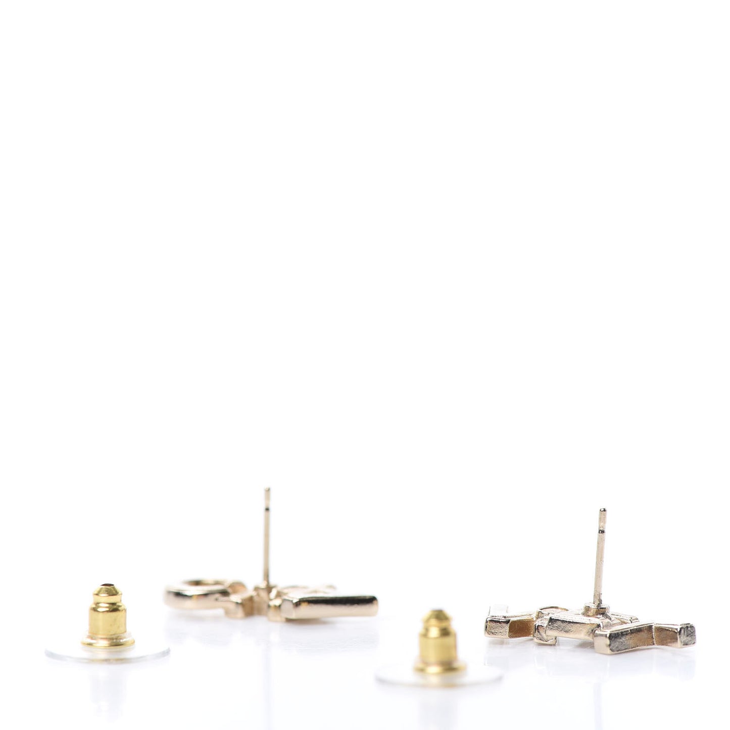 Crystal Pearl Signature Stud Earrings Gold
