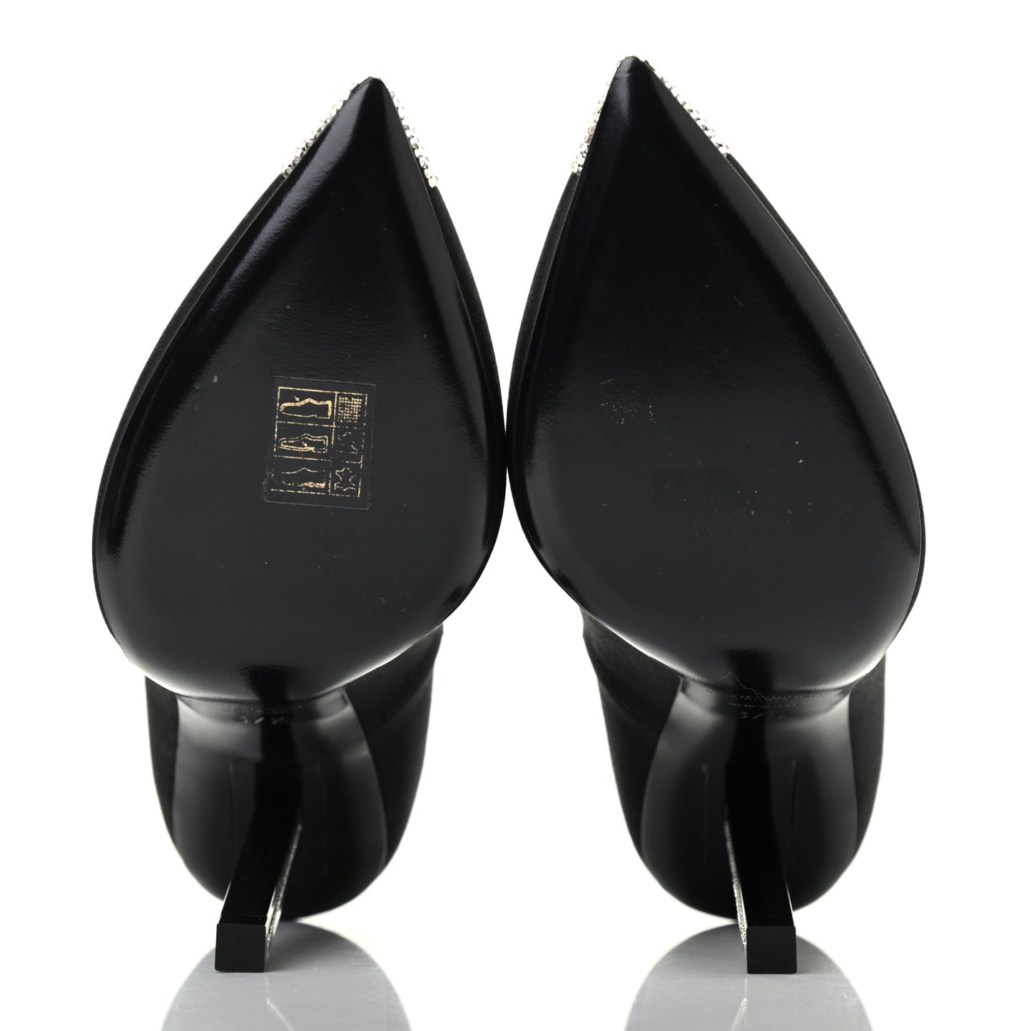 Satin Crystal Embellished Tower 110 Pump 37.5 Black