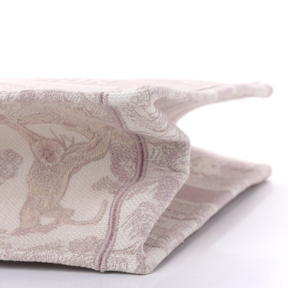 Christian Dior Canvas Embroidered Medium Dioriviera Toile De Jouy Book Tote Rose 9 of 9