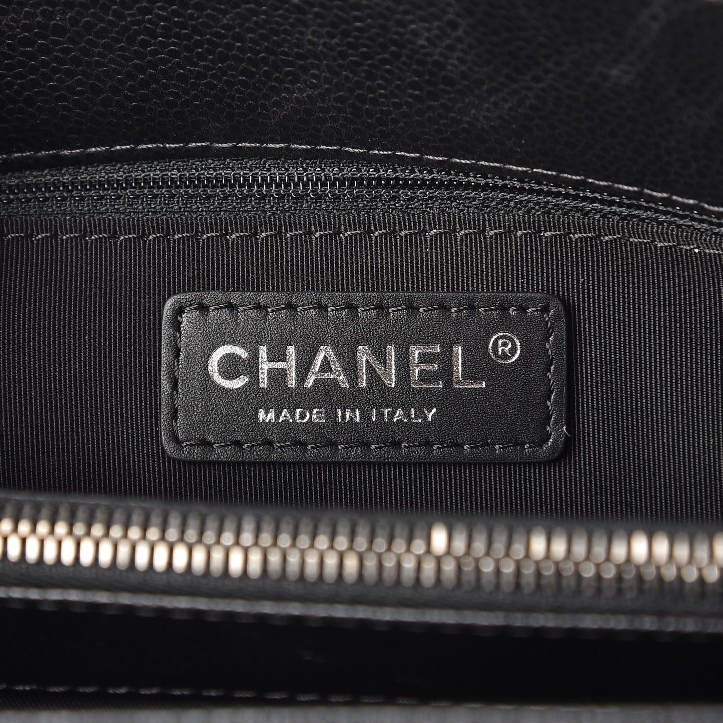 Caviar Quilted City Shopping Tote Black