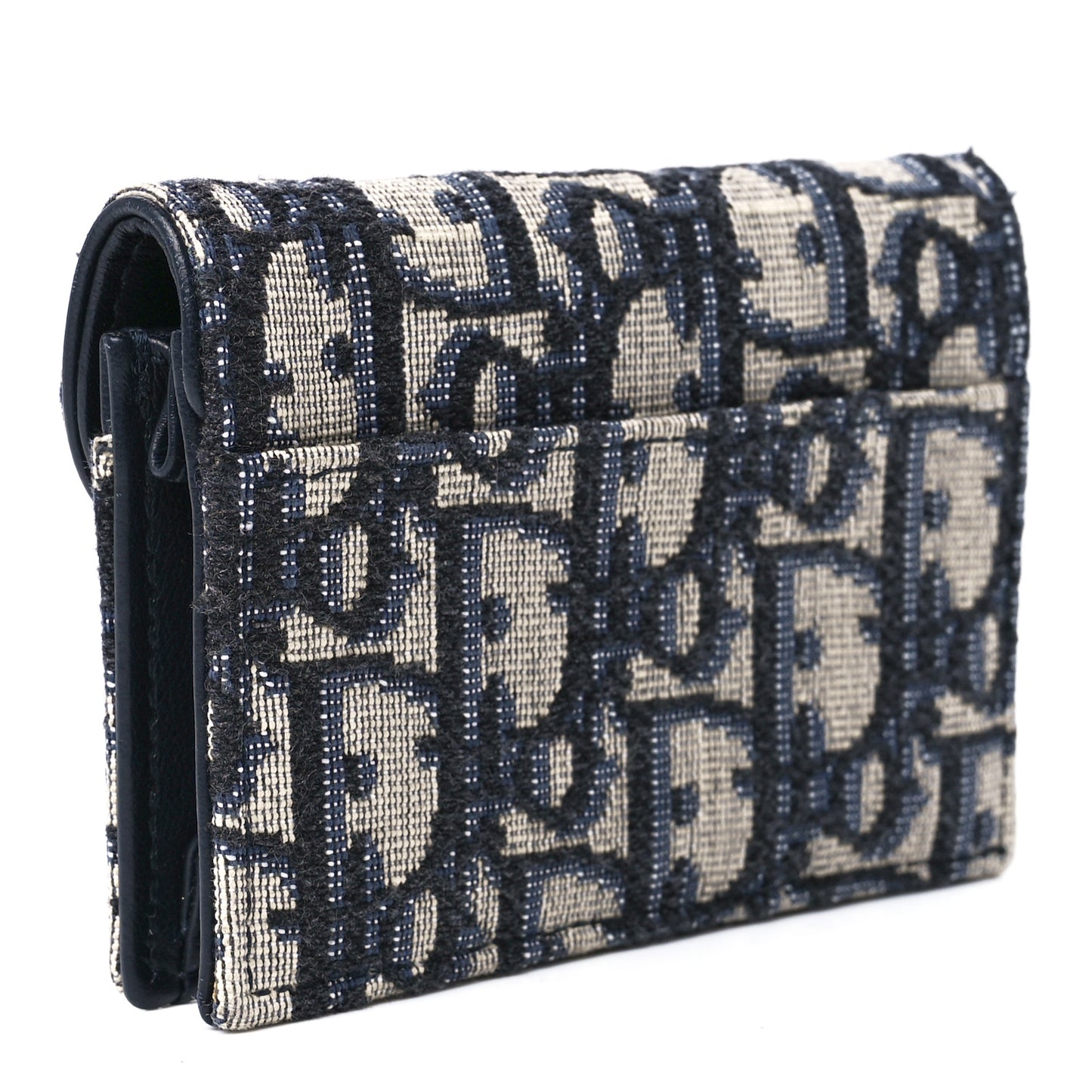 Oblique Saddle Card Holder Blue