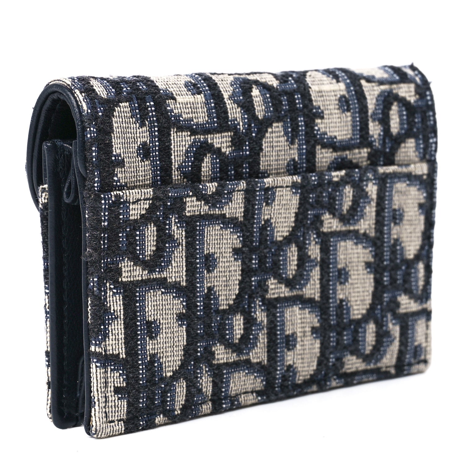 Christian Dior Oblique Saddle Card Holder Blue 3 of 13