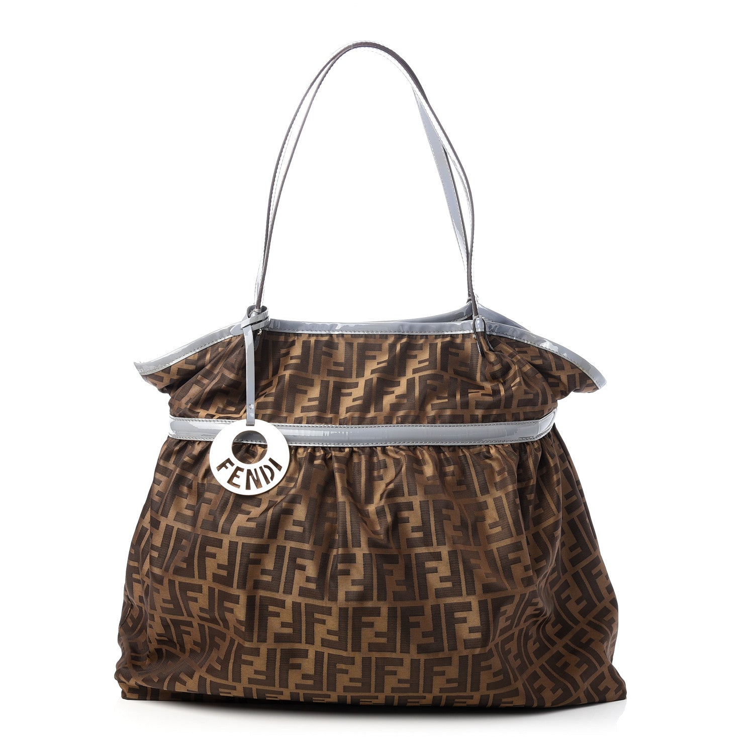 Fendi Nylon Zucca Patent Large Chef Shopper Tote Blue 1 of 9