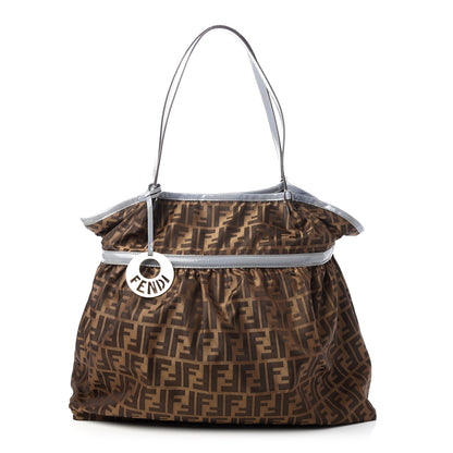 Fendi Nylon Zucca Patent Large Chef Shopper Tote Blue 1 of 9