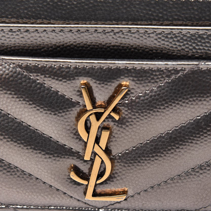 Saint Laurent Metallic Grain De Poudre Matelasse Chevron Monogram Credit Card Case Pimbo 13 of 14