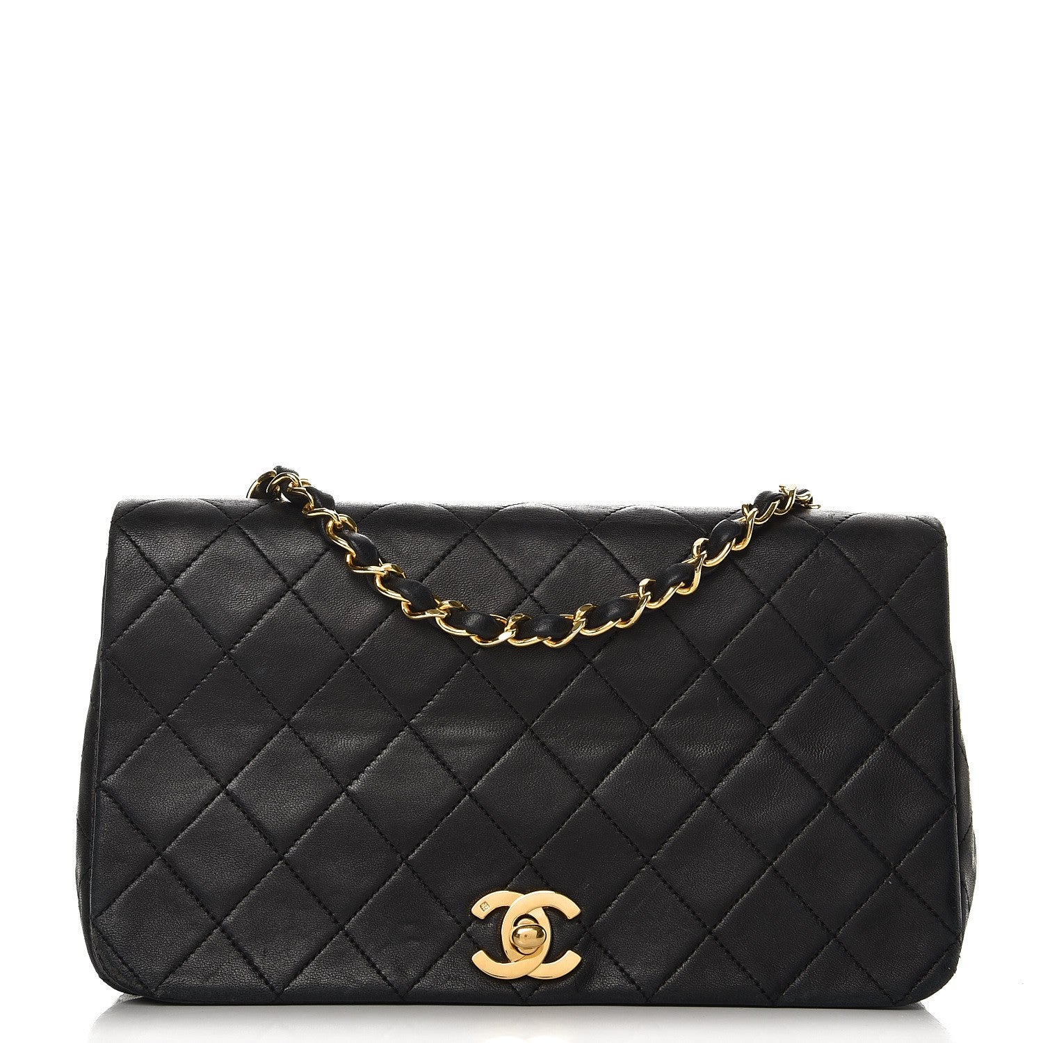 Chanel Lambskin Quilted Small Single Flap Black 1 of 13