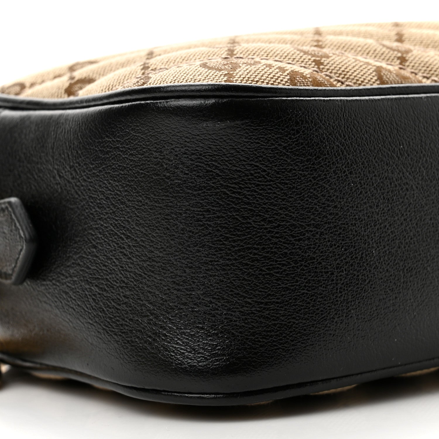 Gucci Monogram Matelasse Diagonal Small GG Marmont Chain Shoulder Bag Beige Black 9 of 10