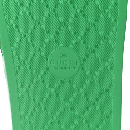 Gucci Rubber Logo Stamped Mens Slide Sandals 12 Verde 6 of 7
