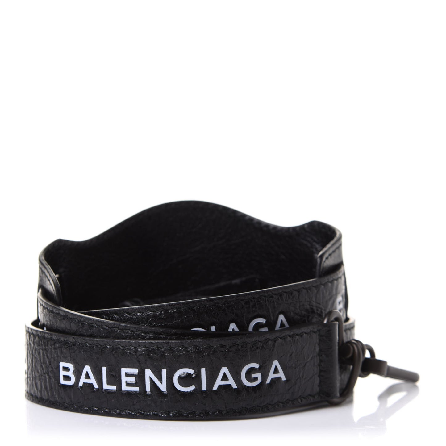 Agneau Classic Hardware Logo Shoulder Strap Black