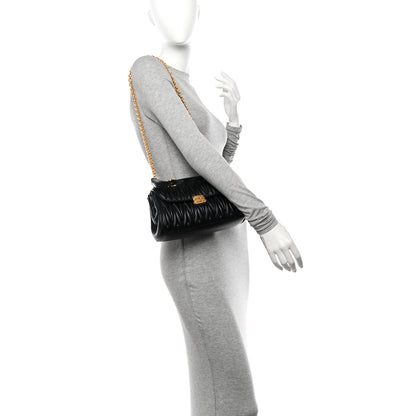 Miu Miu Nappa Matelasse Shoulder Bag Black 3 of 9