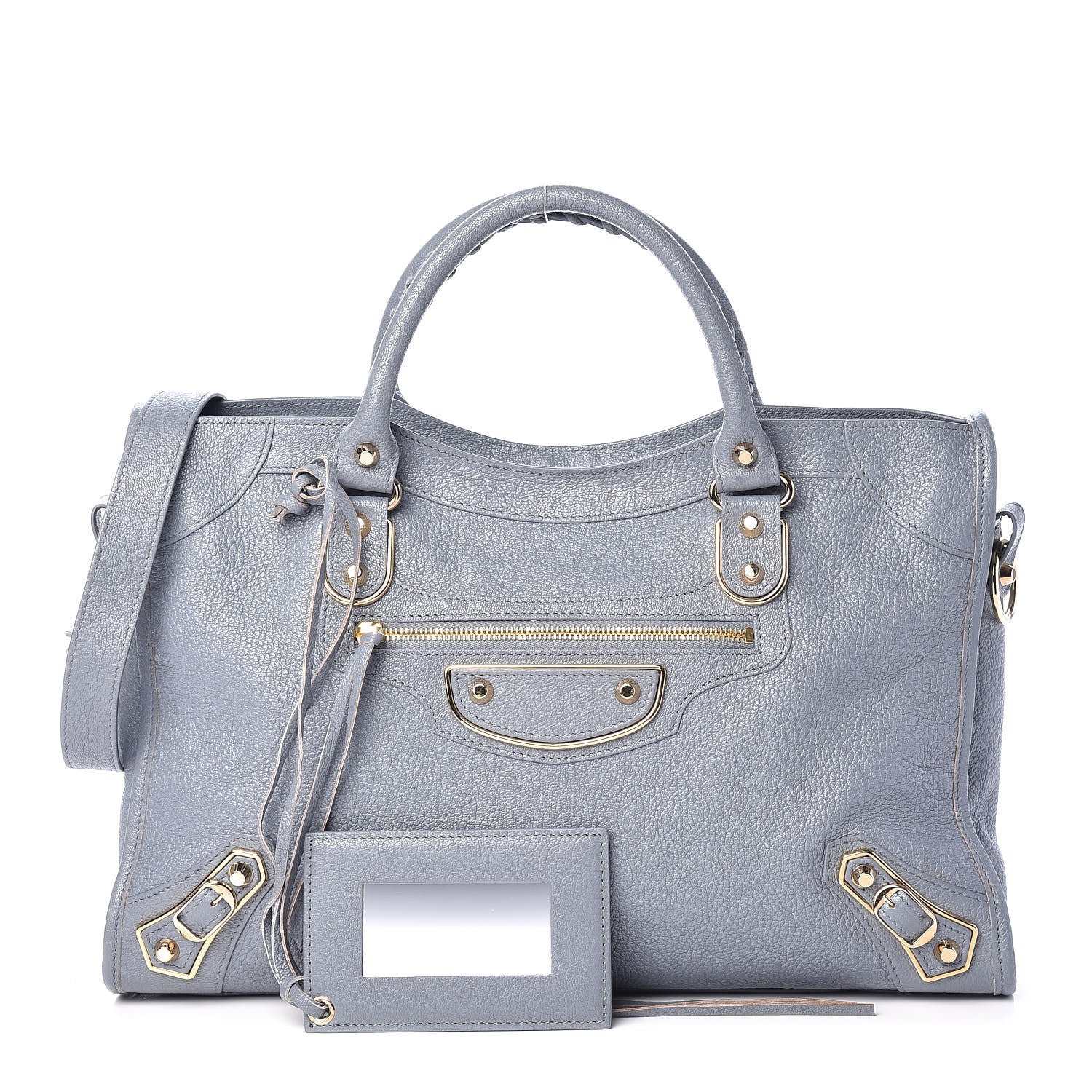 Balenciaga Chevre Gold Metallic Edge Hardware City Bleu Acier 1 of 12