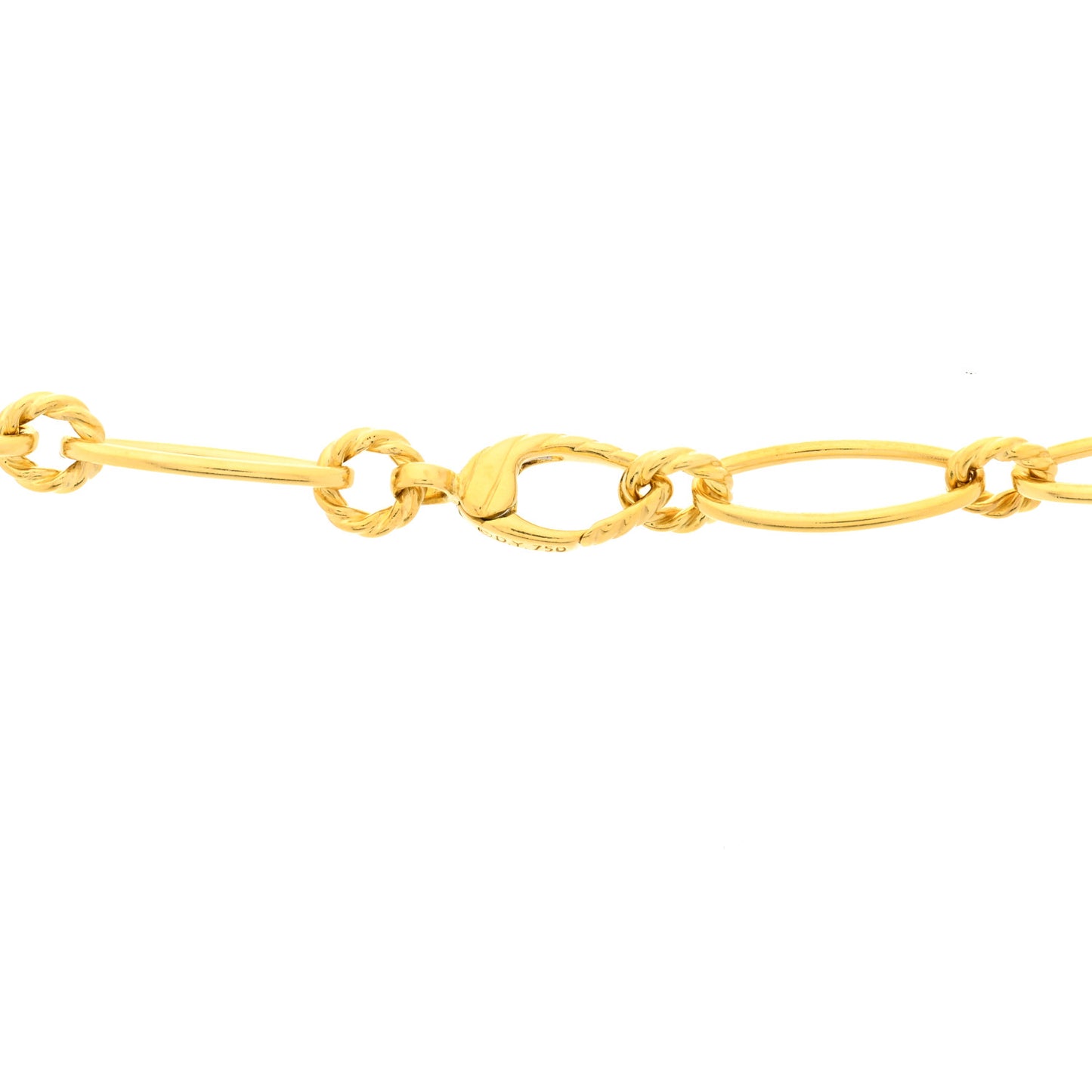 18K Yellow White Gold Diamond Mobile Link Chain Necklace