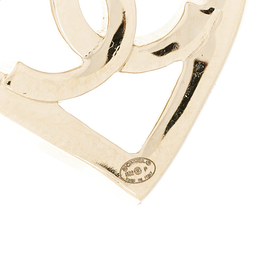 Chanel Metal CC Heart Coco In Love Drop Earrings Gold 4 of 4