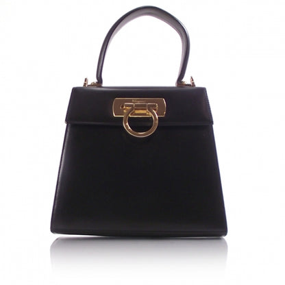 FASHIONPHILE SALVATOREFERRAGAMOLadyGanciniBoxBagBlack 1 of 10