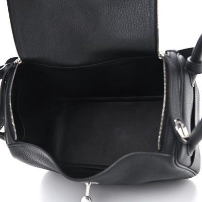 Hermes Taurillon Clemence Lindy 26 Black 5 of 9