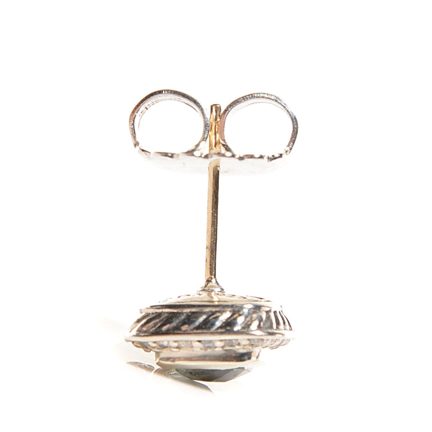 Sterling Silver Diamond Prasiolite 7mm Petite Albion Earrings