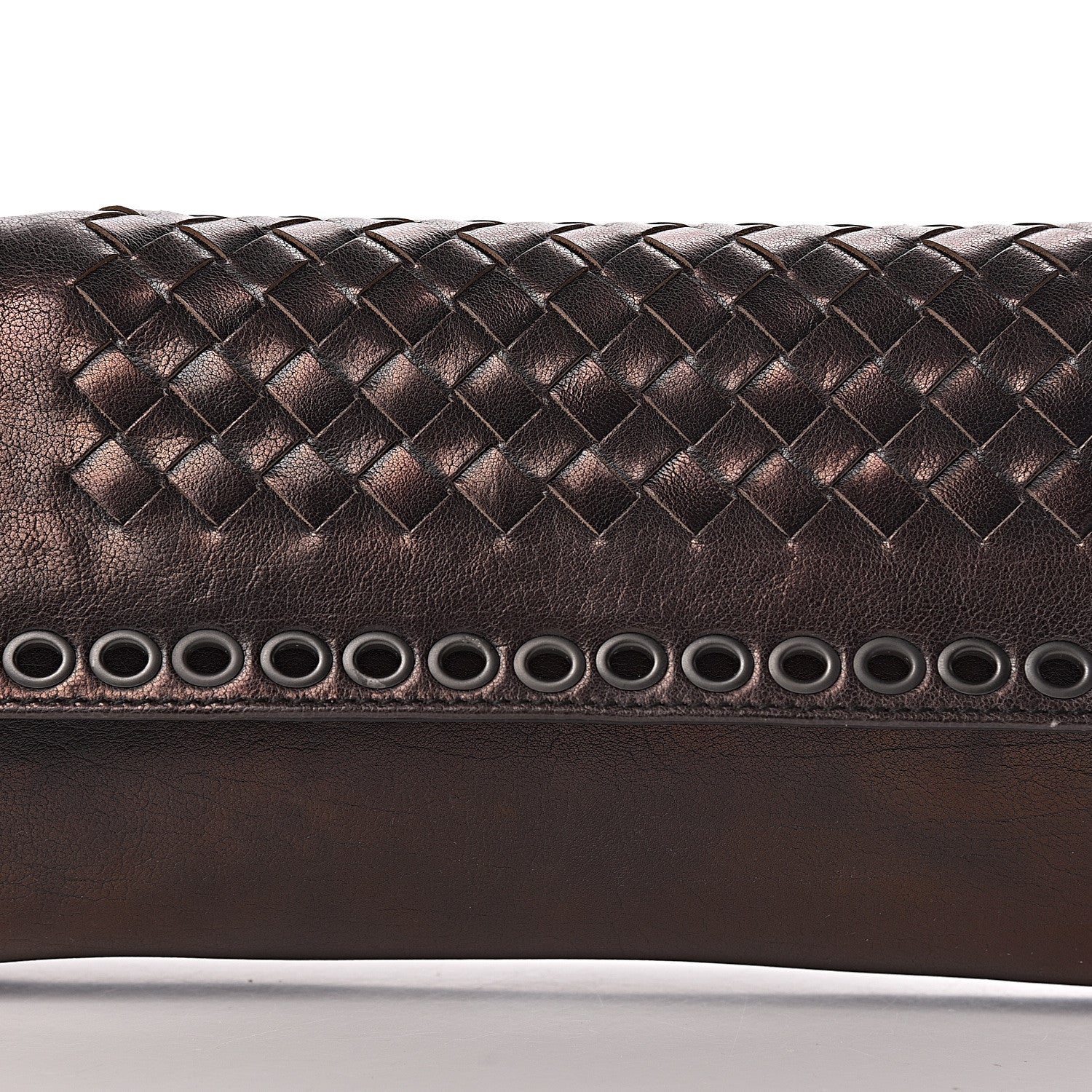 Bottega Veneta Metallic Nappa Intrecciato Eyelets Flap Shoulder Bag Matita 14 of 17