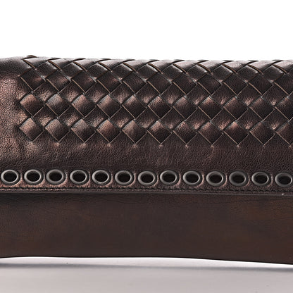 Bottega Veneta Metallic Nappa Intrecciato Eyelets Flap Shoulder Bag Matita 14 of 17