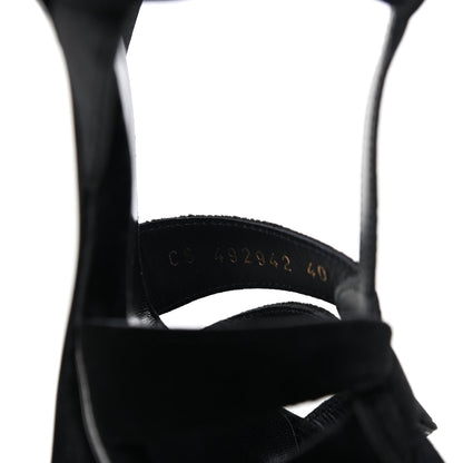 Saint Laurent Velvet Tribute 105 Platform Sandals 40 Black 9 of 10