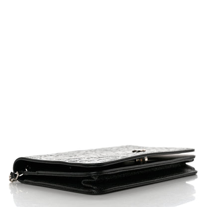 Chanel Caviar Camellia Embossed Wallet On Chain WOC Black 4 of 12