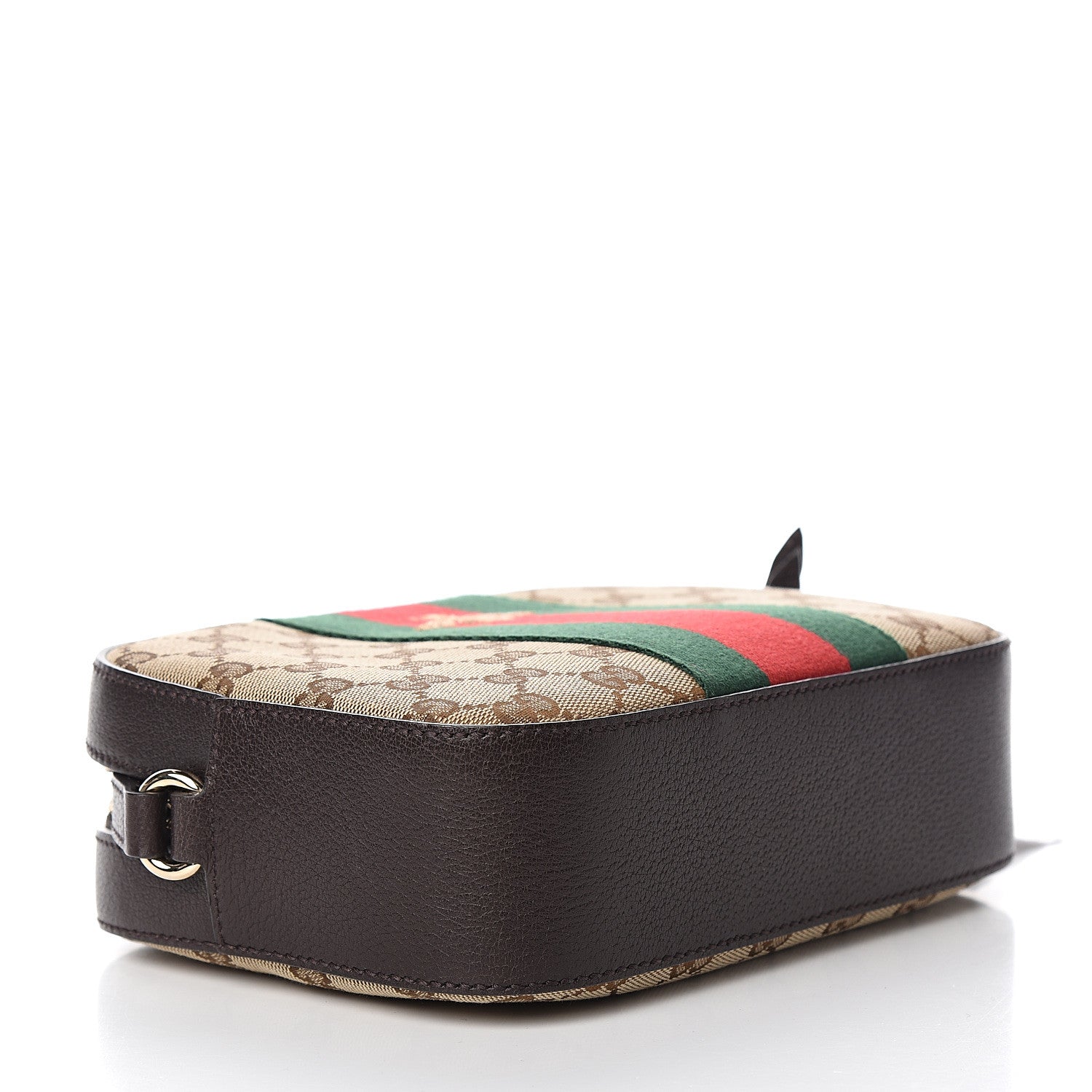 Gucci GG Supreme Monogram Web Small Webby Bee Shoulder Bag Dark Brown 3 of 8