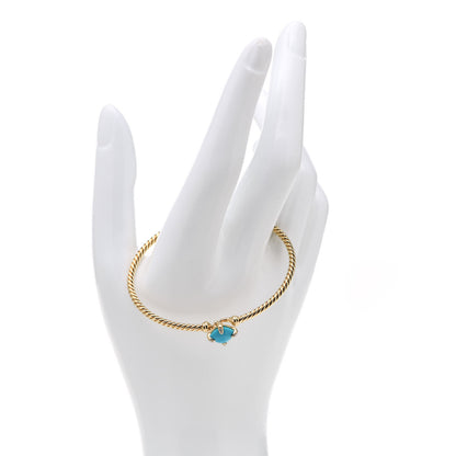 David Yurman 18K Yellow Gold Diamond Turquoise Chatelaine Bracelet 2 of 4