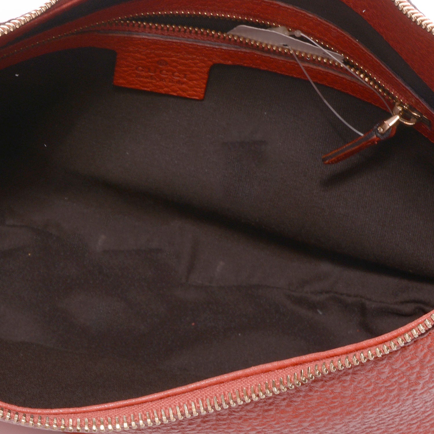 Gucci Pebbled Leather Bamboo Ring Hobo Red 5 of 7